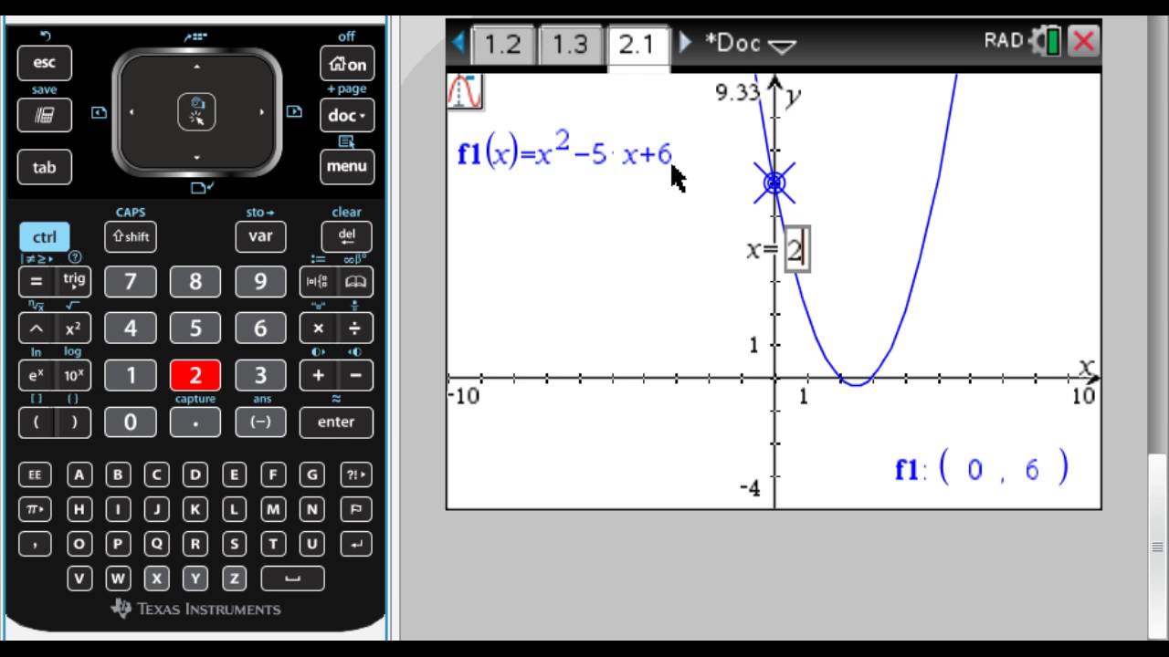 TI-Nspire - First Time Graphing (Part 2)