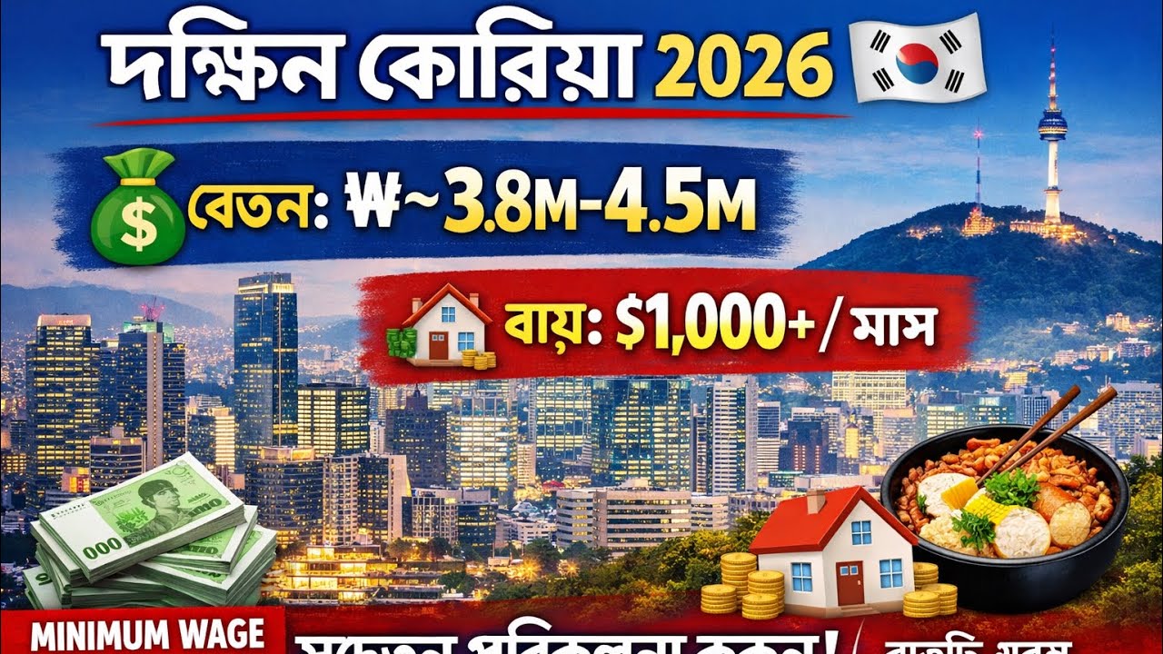 ২০২৬ সালে কোরিয়ার বেতন এবং ব্যয় ||কোরিয়াতে আমি কত টাকা স্যালারি পাই || 2026 salary in korea.
