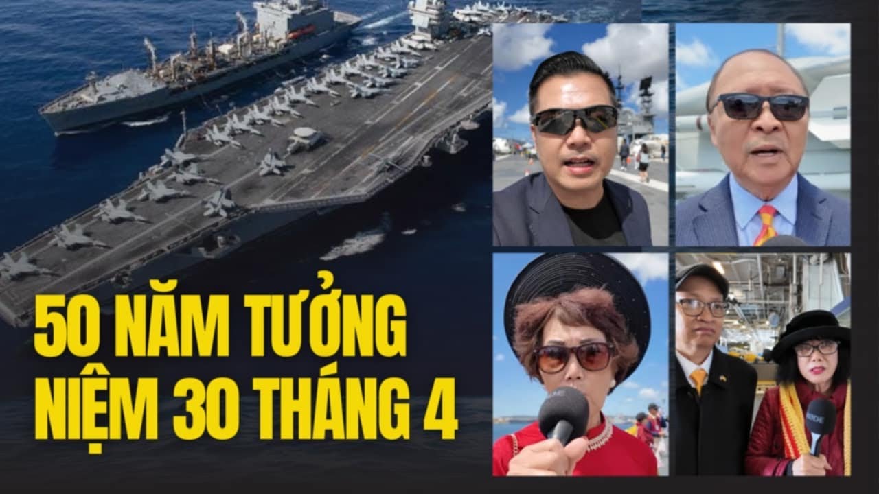 Tưởng niệm 50 năm ngày 30.4 trên Hàng Không Mẫu Hạm USS Midway.