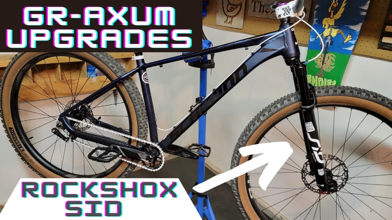 Rockshox Sid Select+ with Slik Graphics - PNW Loam Pedals -  Schwinn Axum Upgrades