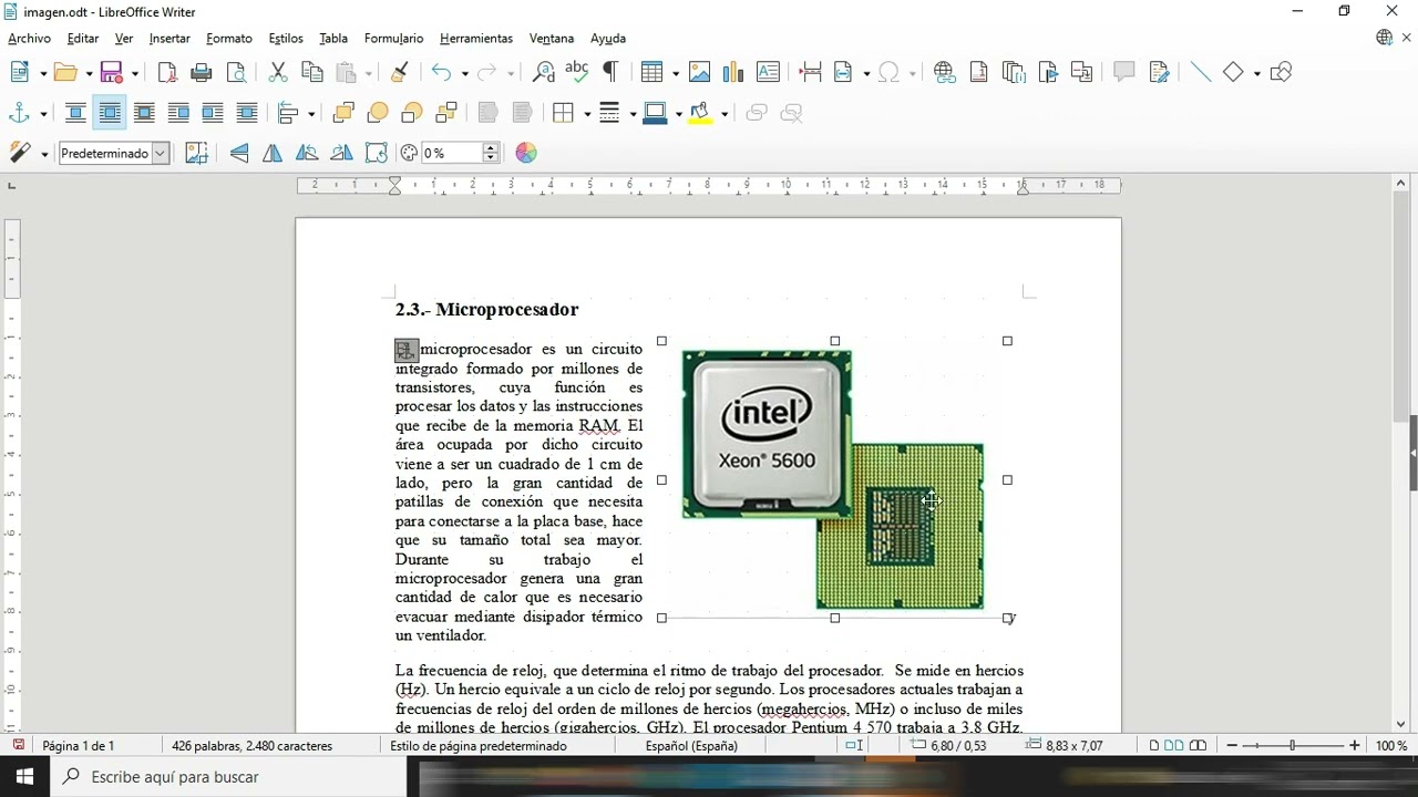 Libreoffice 7.  Writer.  Imágenes: Ajuste, espaciado y orden
