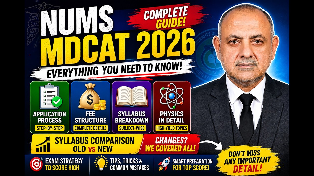 NUMS MDCAT 2026 Complete Guide 🔥  Syllabus, Application, Fees & Physics Strategy (Full Breakdown)