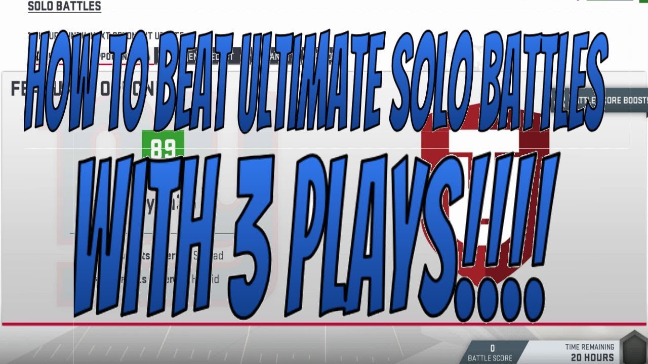 MADDEN 19 ULTIMATE TEAM HOW TO BEAT SOLO BATTLE BLITZ ULTIMATE DIFFICULTY - JUST USE 3 PLAYS !!