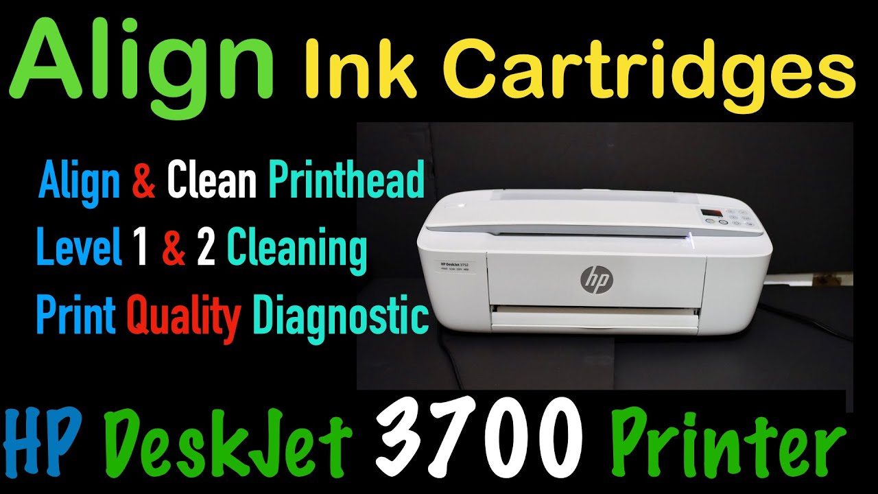 HP Deskjet 3700 Align Ink Cartridges, Level 1 & 2 Alignment and Cleaning, review !!