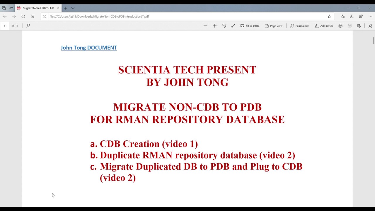 Migrate RMAN repository database from non-CDB to PDB in 12cR2   Part 2 Migrate non-CDB to PDB