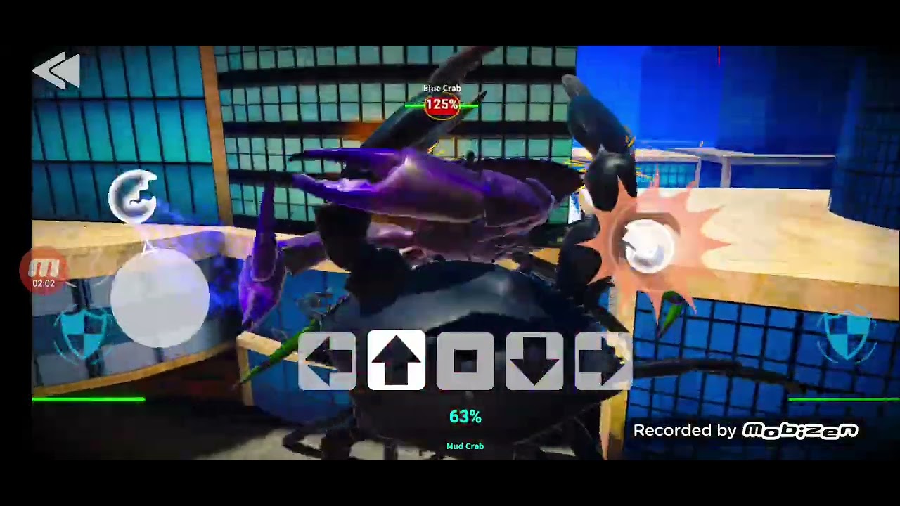 Jugando batalla con el cangrejo 1vs1