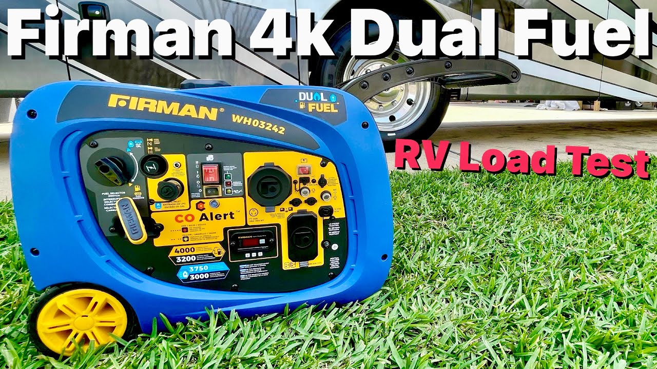 Firman 4000W Peak Dual Fuel Inverter Generator RV Load TEST