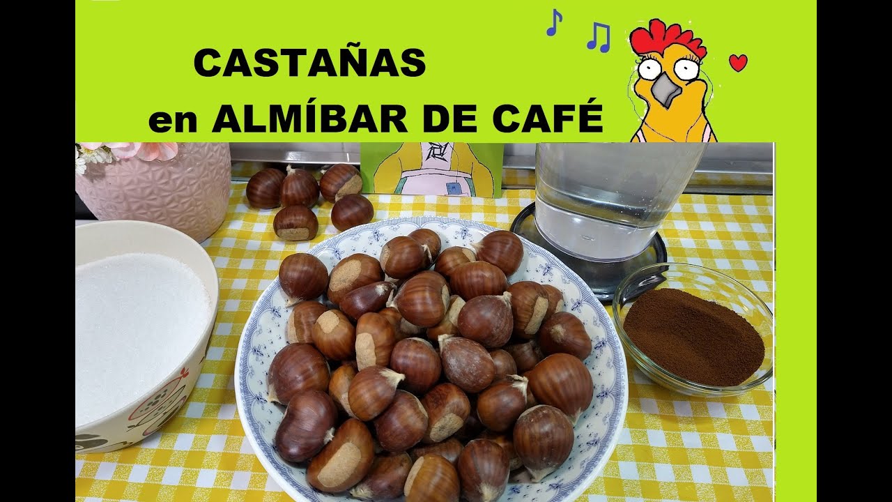 CASTAÑAS en ALMÍBAR DE CAFÉ - rico para preparar un MONT BLANC.