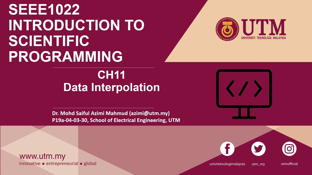 Introduction to Scientific Programming (Chapter 11 - Data Interpolation)