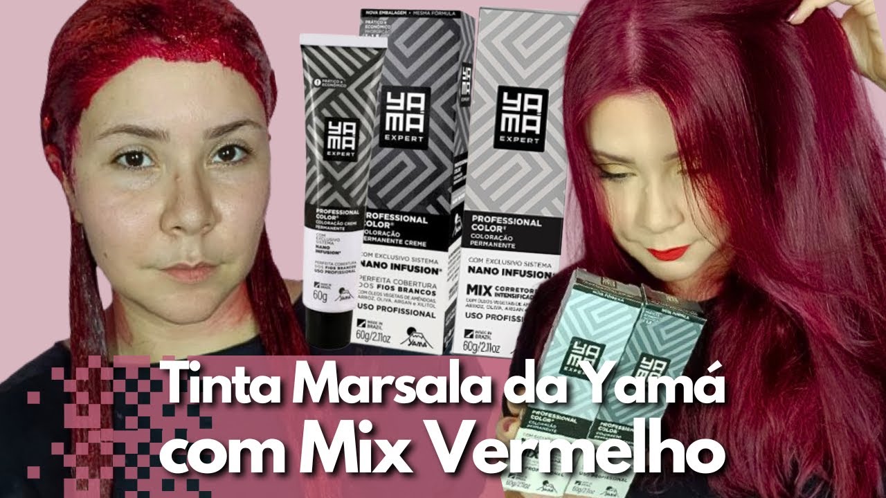Tinta Marsala 9.26 com MIX VERMELHO 066 da Yamá Cosméticos
