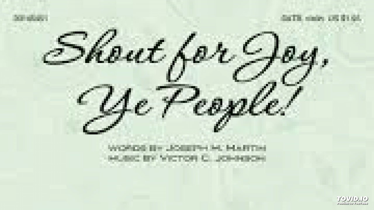 Shout for Joy Ye People - Alto