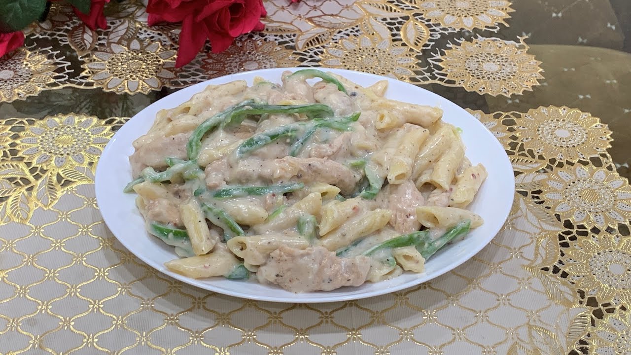 Chicken white sauce penne pasta | white sauce pasta | recipe by amnafoodsecret 