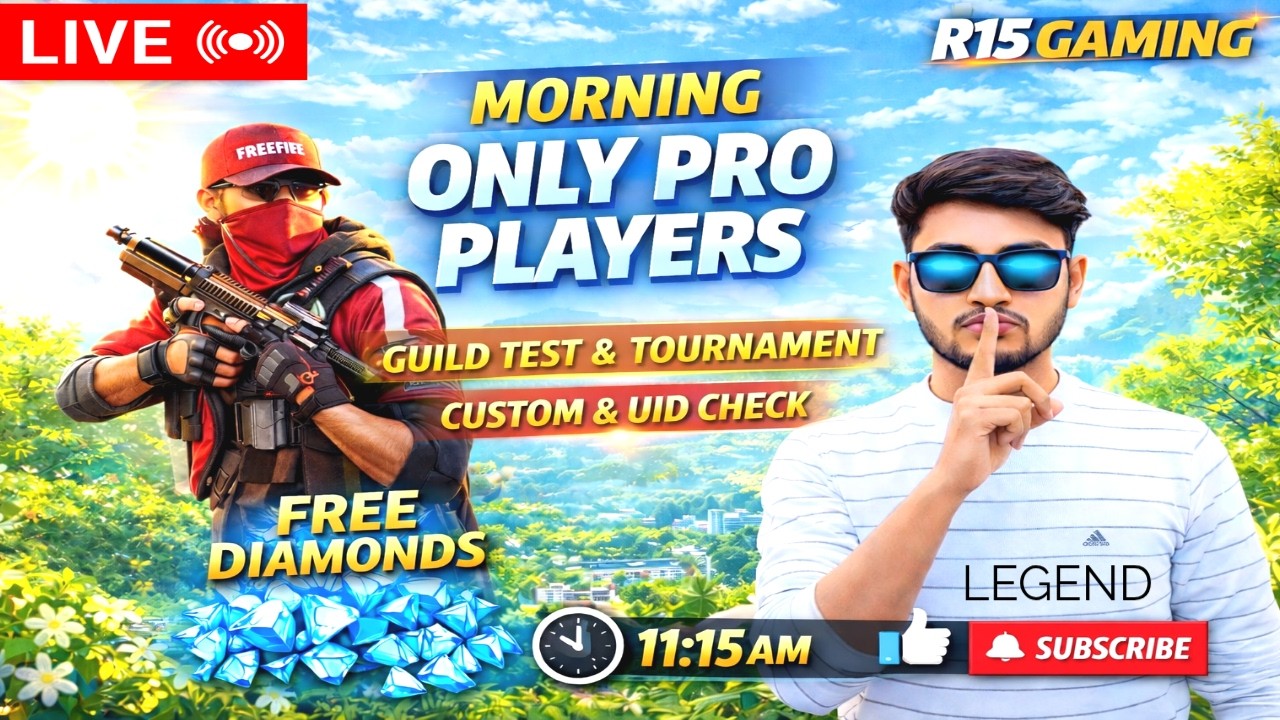 🔴Live Giveways on Tournaments & CS custom & Uid Check & Guild Test#freefirelive #railive #r15gaming
