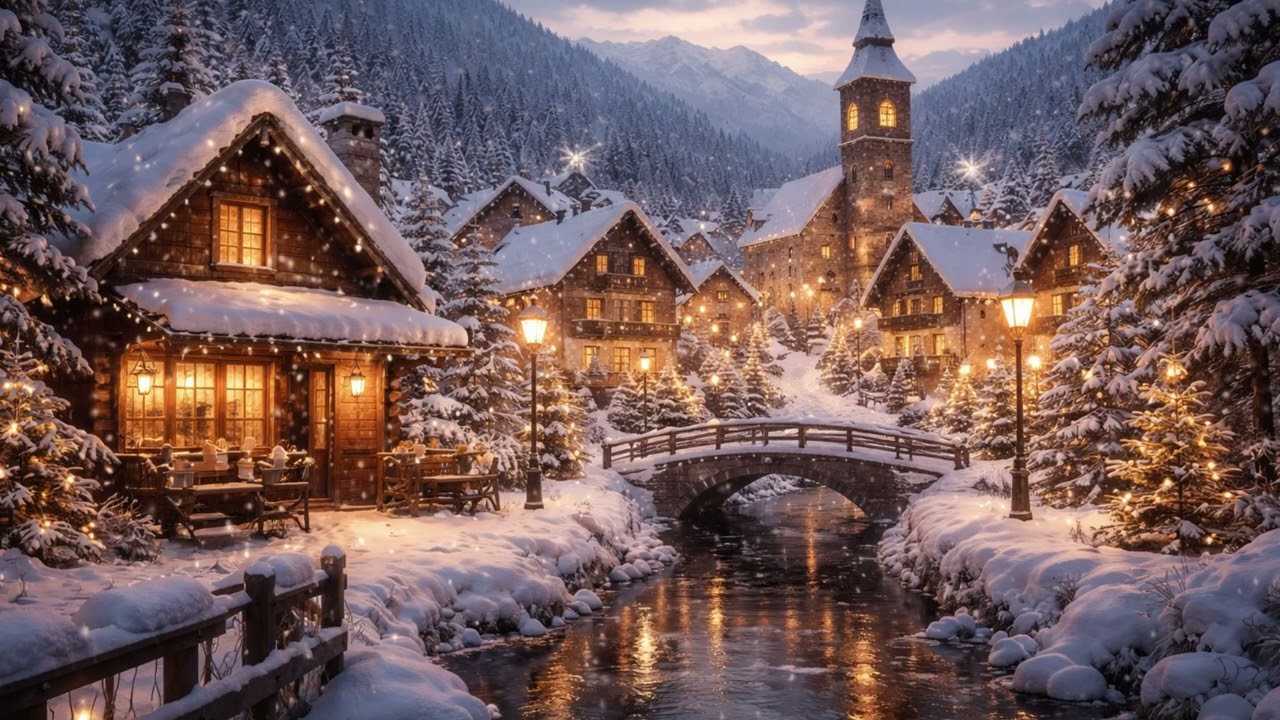 Cozy Snowy Village ❄️ Relaxing Music for Study, Sleep & Calm