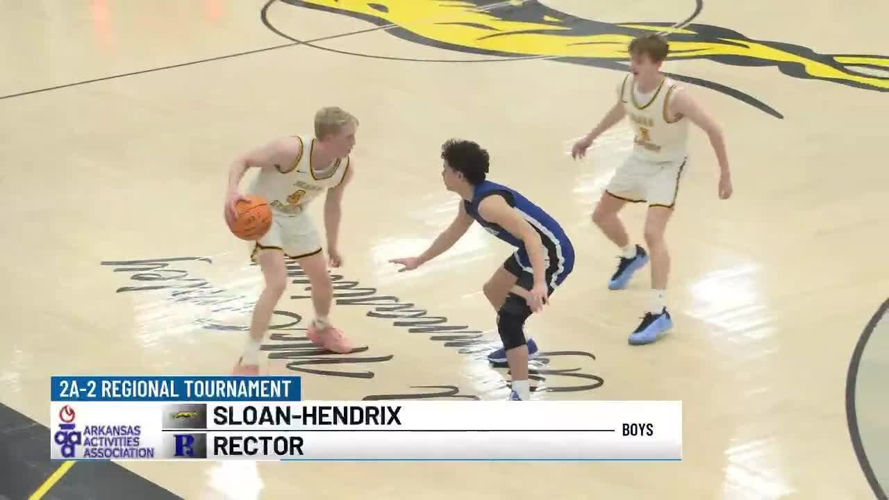 2026 2A-2 Basketball Regional: Sloan-Hendrix boys beat Rector, Sloan-Hendrix girls beat Bay in qt...