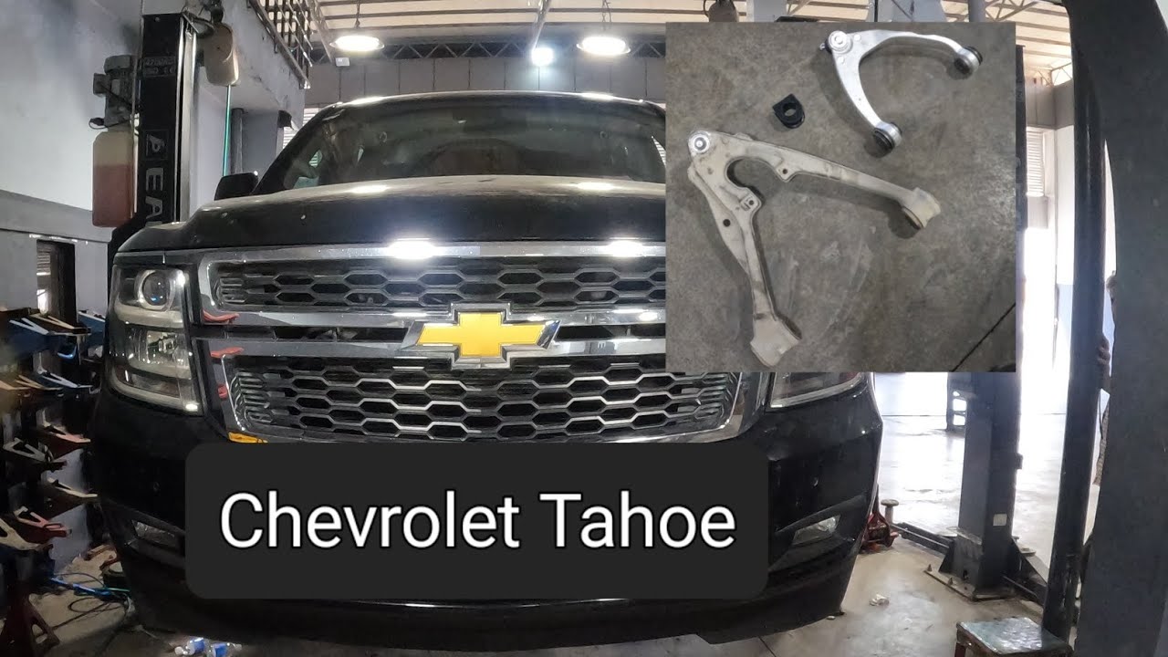replacing upper and lower control arms and ball joint - sway bar bushing ... chevrolet tahoe 2015