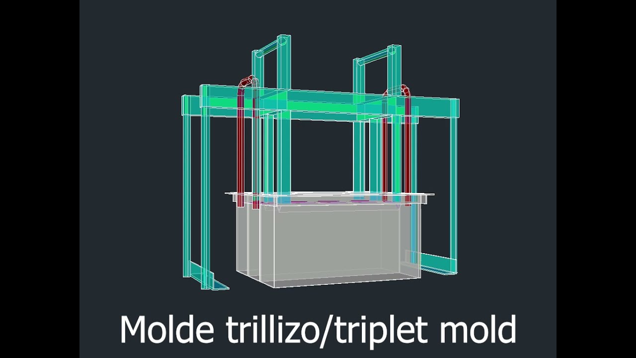Bloquera manual IX: Molde trillizo para bloque sólido / Triplet mold for solid block