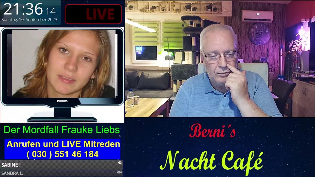 Berni´s Nacht Café auch heute wieder mit dem Thema Frauke Liebs