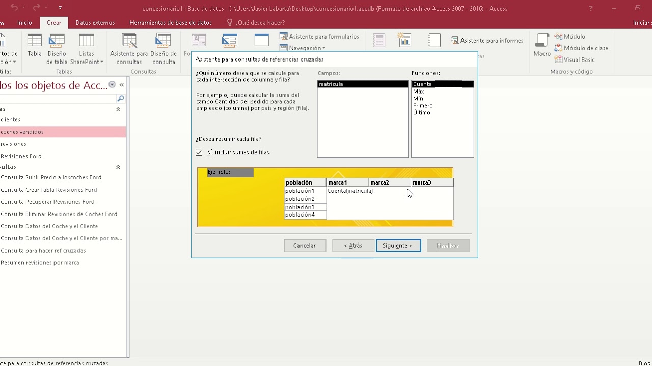 Consultas con asistente Access