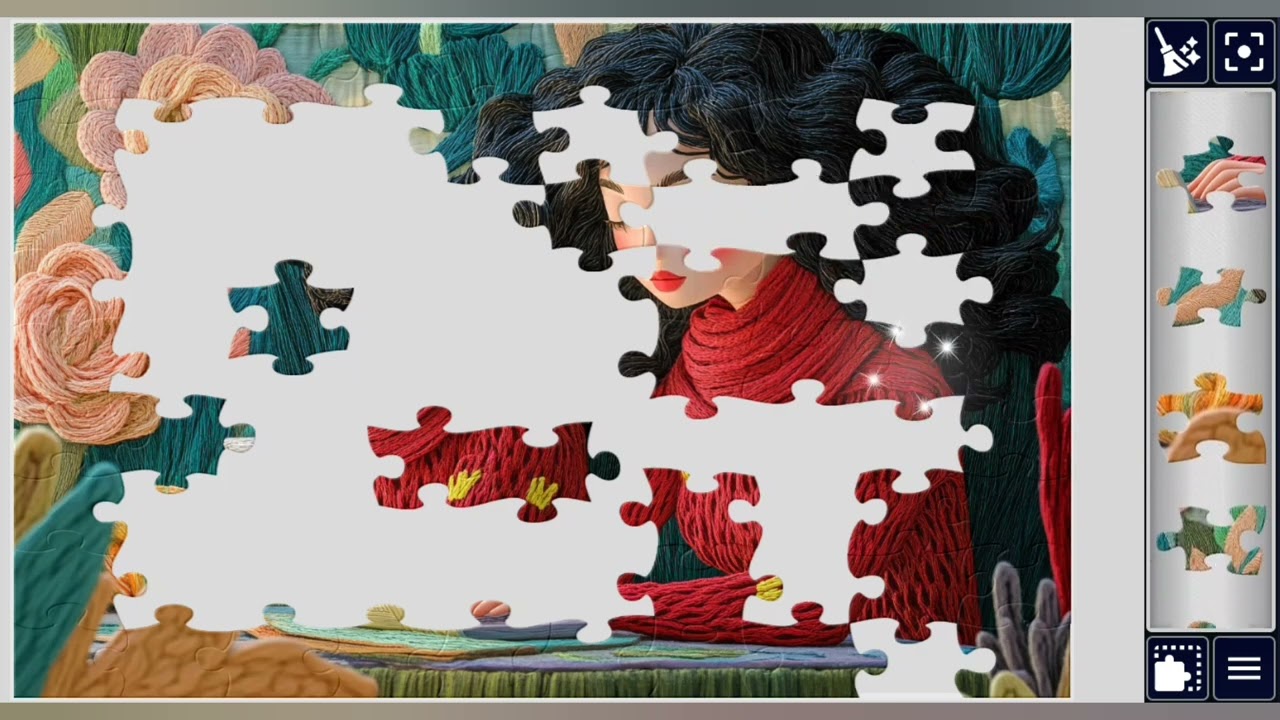 Girl with Laptop in Floral Setting 🌸🎨 jigsaw puzzle 🧩✨ @puzzlemaster1034 