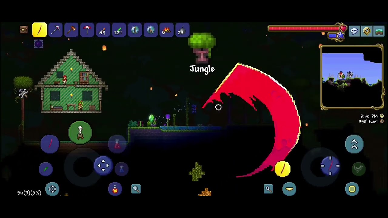 Saya menggunakan Murasama Tapi dengan damage 10 Terraria Mobile Part10