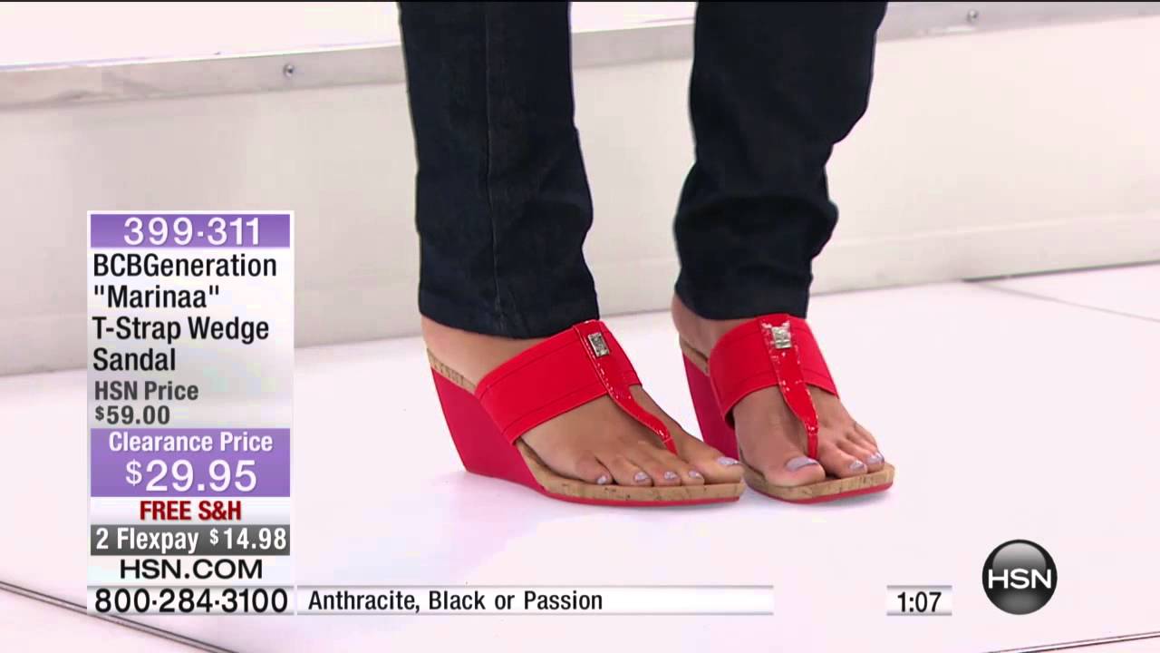 BCBGeneration "Marinaa" TStrap Wedge Sandal
