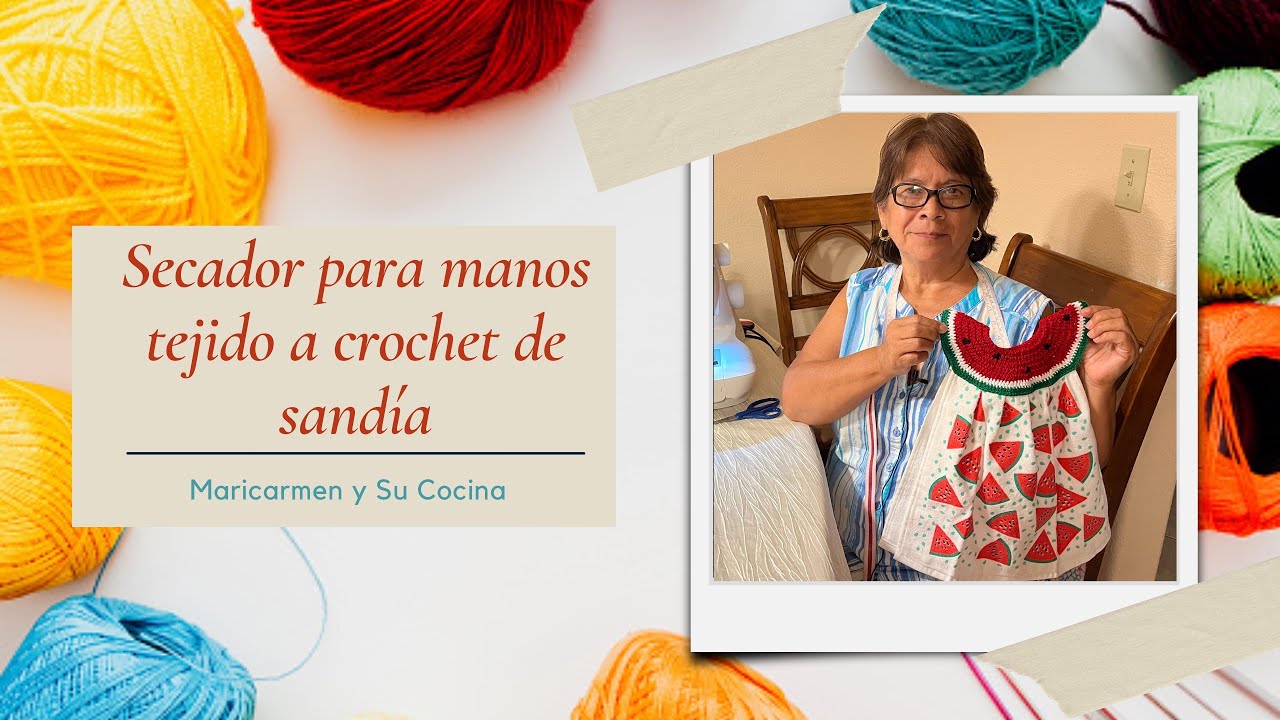 Secador para manos tejido a crochet de sandía🍉🍉🍉
