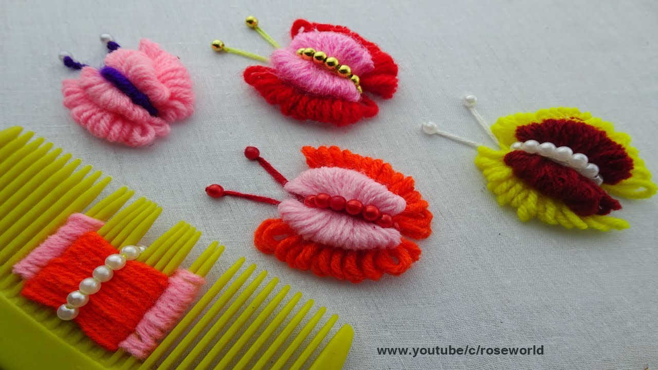 Hand Embroidery Amazing Trick| double layer Butterfly Embroidery Trick| super Easy Sewing Hack