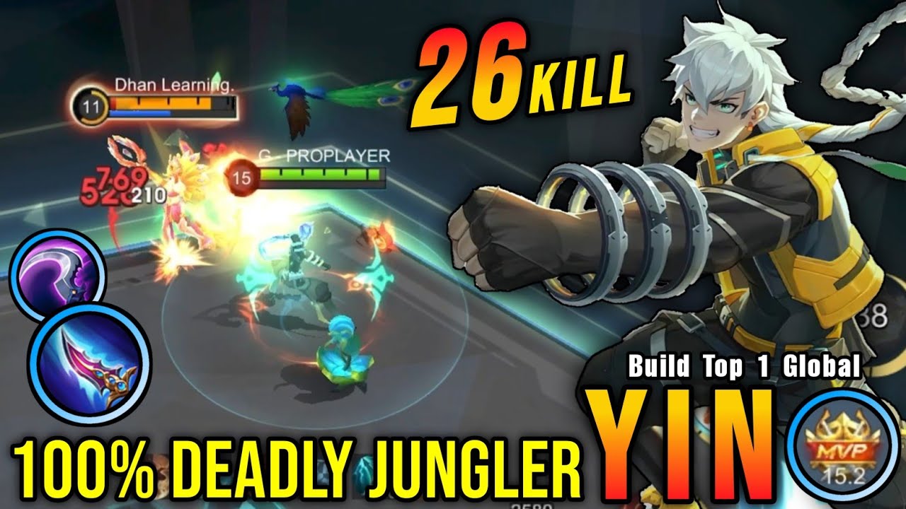26 Kills!! Jungler META Yin 100% Deadly!! - Build Top 1 Global Yin ~ MLBB