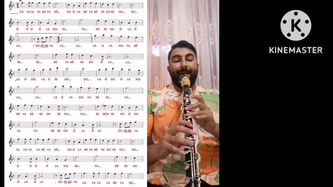 Duydum ki unutmuşsun klarnet ile yakın çekim. Nota öğreniyoruz. Kolay nota öğrenme.
