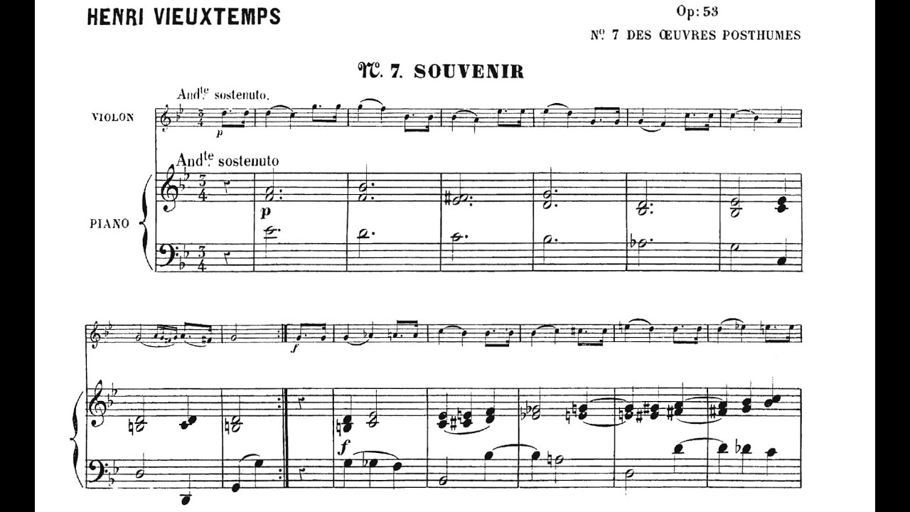 Henri Vieuxtemps, Souvenir op. 53, Nr. 7 - Philippe Koch (Viol.) + Erstdruck