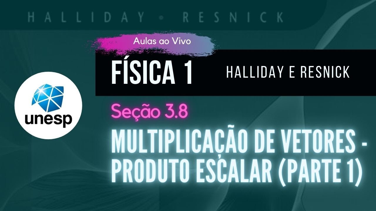 3.8 - Multiplicação de Vetores - Produto Escalar (parte 1) | Halliday | Aula Ao Vivo - UNESP