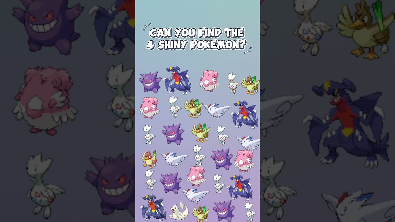 Can you find the 4 Shiny Pokémon? 