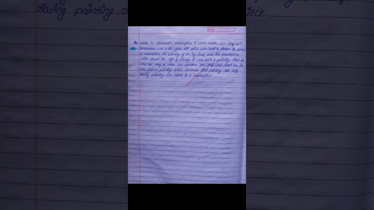 The last leaf Question Answer | The last leaf Chapter - 7 Class 9 | Important questions Chapter - 7