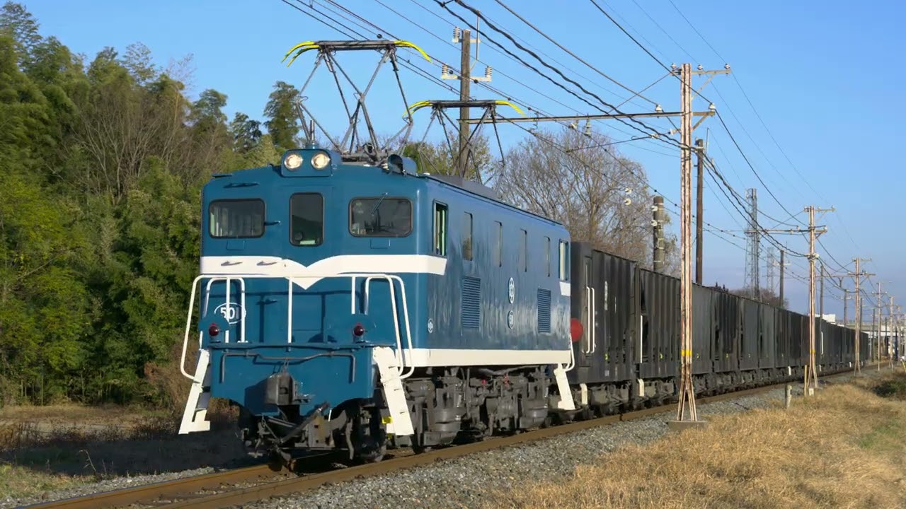 秩父鉄道デキ500形デキ501+ヲキ・ヲキフ100 7305レ ふかや花園～小前田通過【4K HDR】