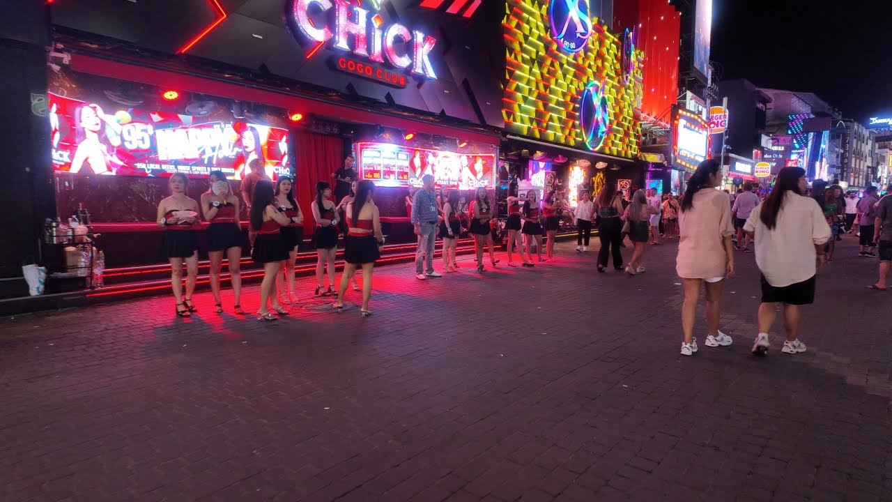 Walking Street nightlife 11pm Pattaya Thailand
