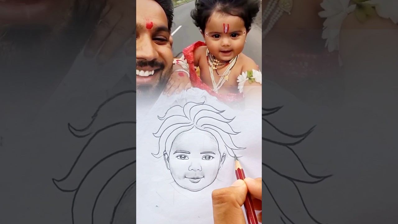 viral krishna drawing (