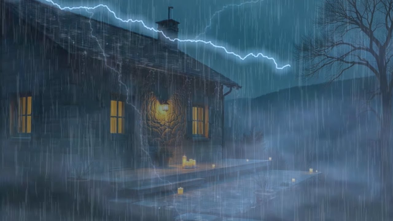 Cozy Cabin Rain & Thunder | 3 Hours for Deep, Peaceful Sleep