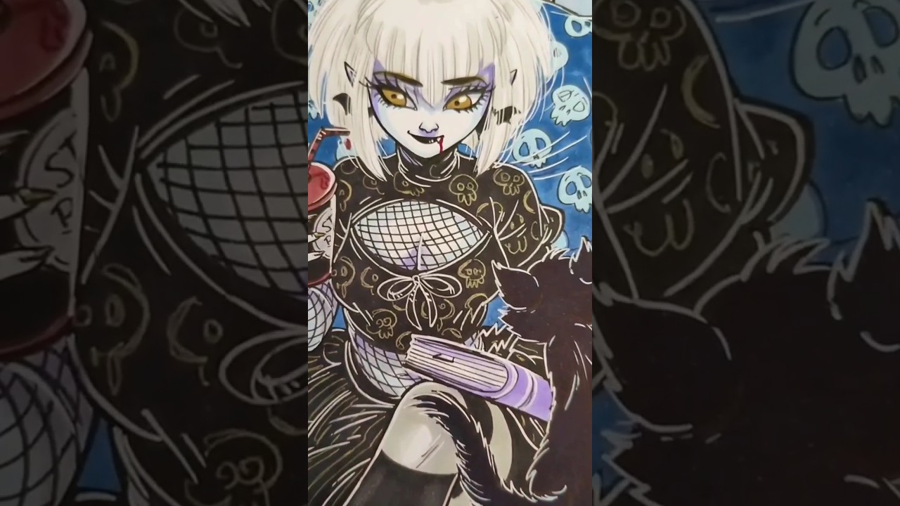 Disegnando Lunetta, personaggio del mio fumetto Weird-Vampy #disegnando #disegnare #fumetto