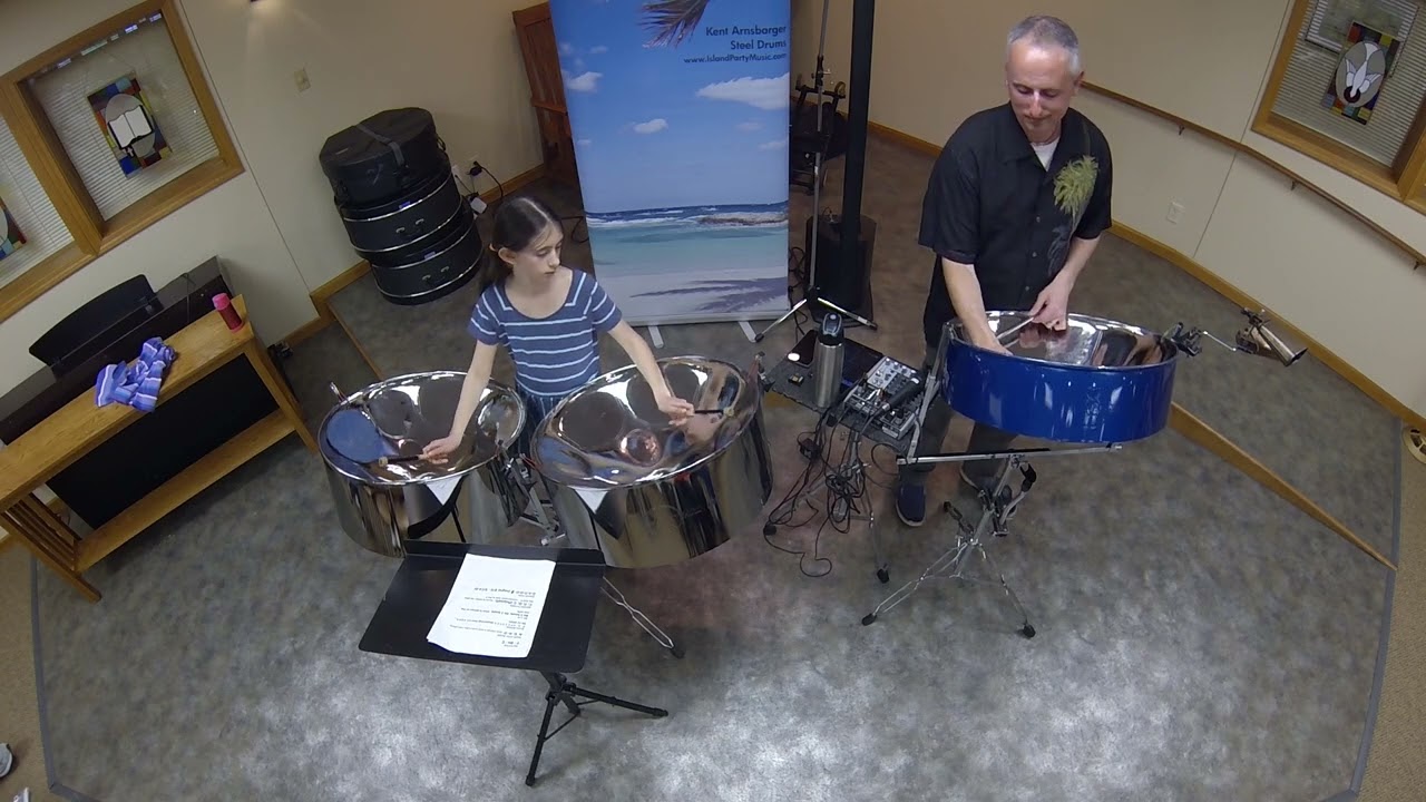 Jamaica Farewell on steel pan (Steel drums) with my daughter