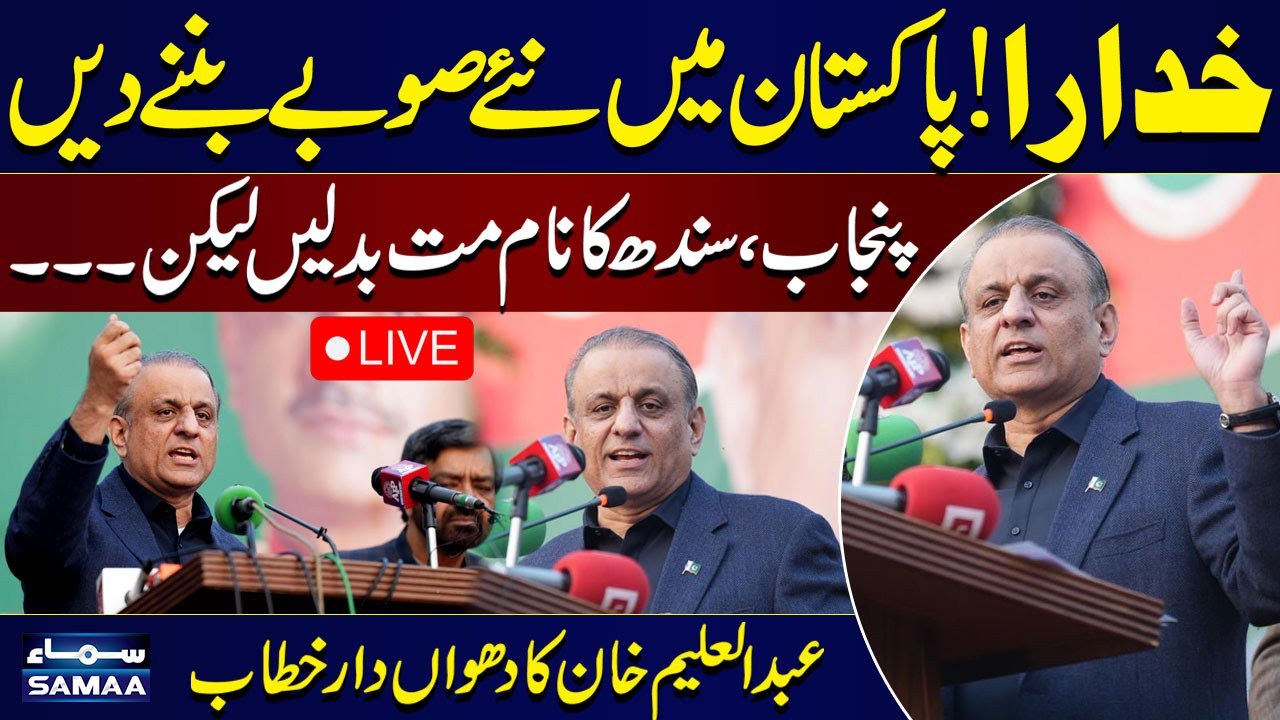 Abdul Aleem Khan Demands New Provinces in Pakistan | Hard Hitting Speech | SAMAA TV