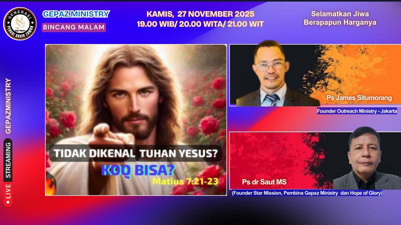 Tidak Dikenal Tuhan Yesus, Kok Bisa ? | Bincang Malam GePAZ Ministry