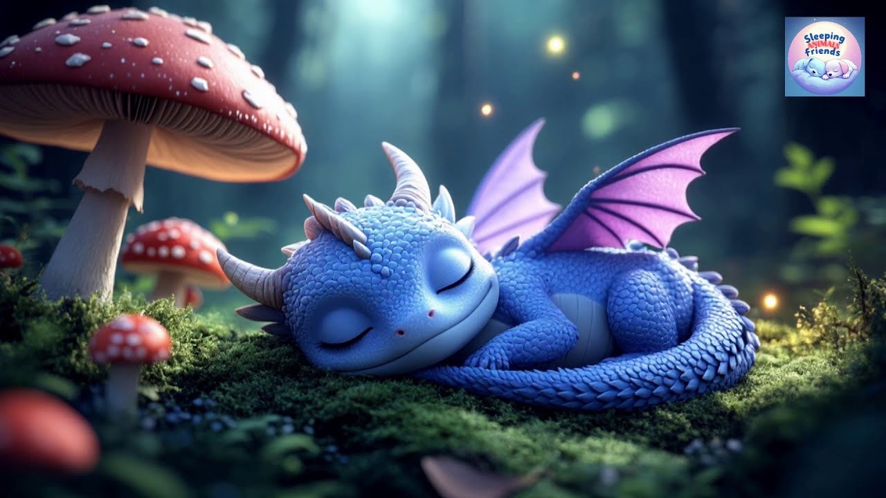 🐉 Sleeping Baby Dragon Lullaby | Relaxing Baby Sleep Music & Cute Animation | Magical Bedtime Sounds