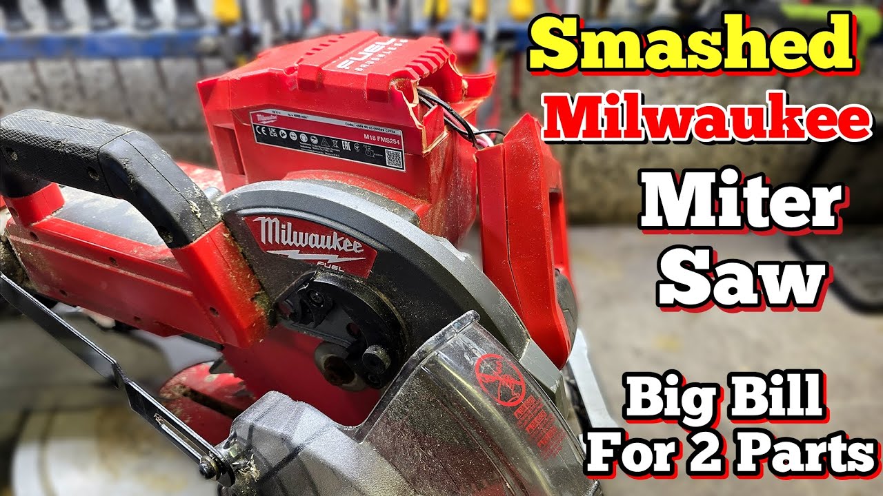 One small mistake, leads to a big repair bill. Milwaukee M18 FMS254 Miter saw repair. 