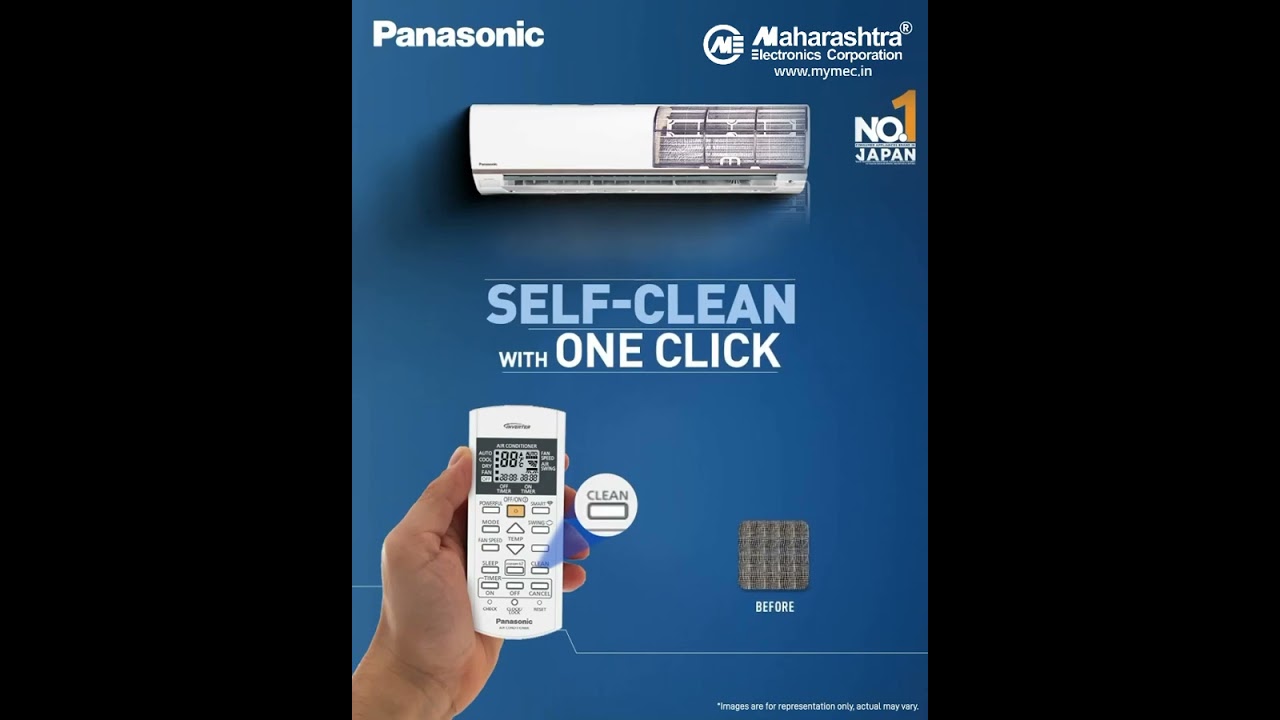 Panasonic AC Crystal Clean technology - one click and your AC will clean itself.