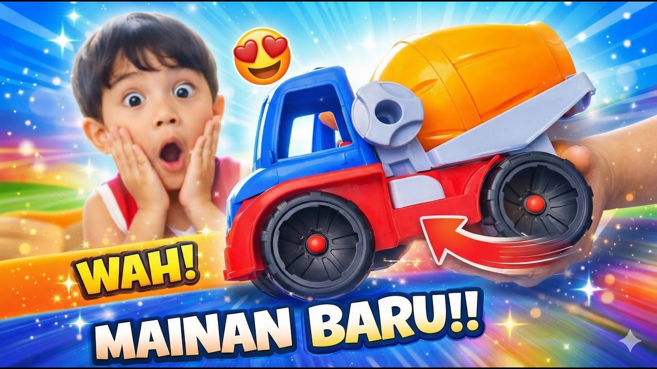 WOW BANYAK SEKALI! Unboxing Truk Tronton Raksasa Isi Excavator, Bus Tayo, dan Molen Warna-Warni