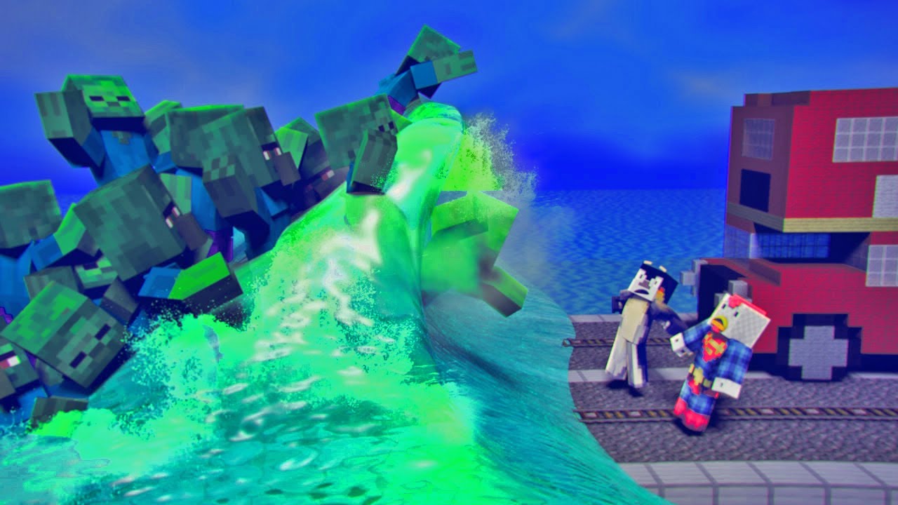 Minecraft | ZOMBIE TSUNAMI BASE CHALLENGE! (Joe vs Cody)