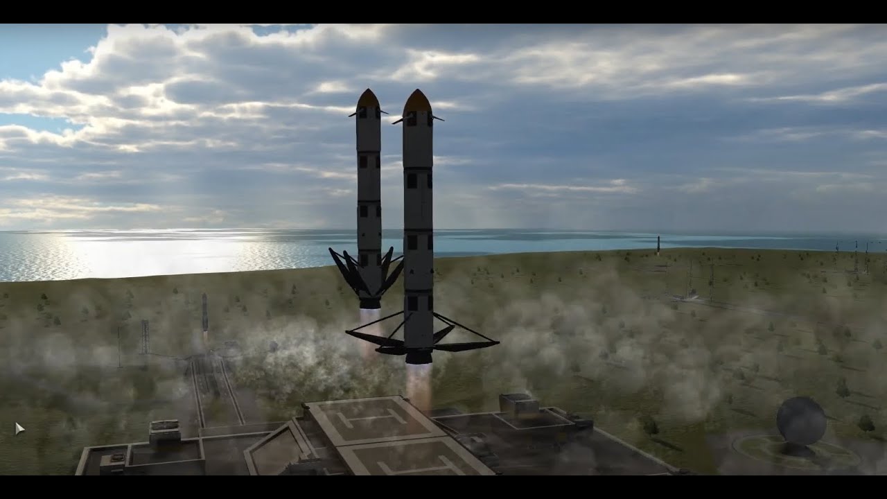 Landing Four Boosters With KOS and MechJeb - Kerbal Space Program