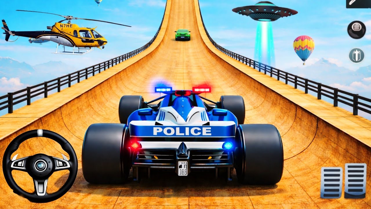 Ramp Car Racing Gameplay - Police F1 Ramp Car Racing 3D Game - Android Games