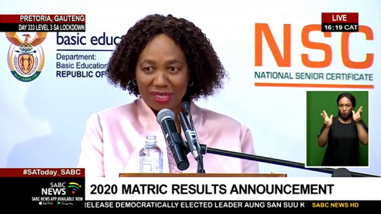 Minister Angie Motshekga releases 2020 matric results